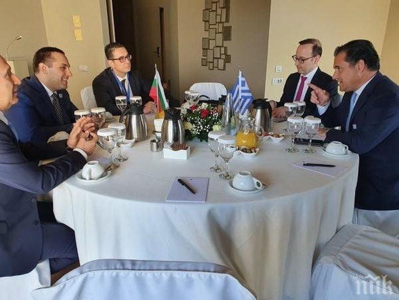 ПЪРВО В ПИК: Министър Караниколов и гръцкият му колега засилват икономическото сътрудничество между двете държави