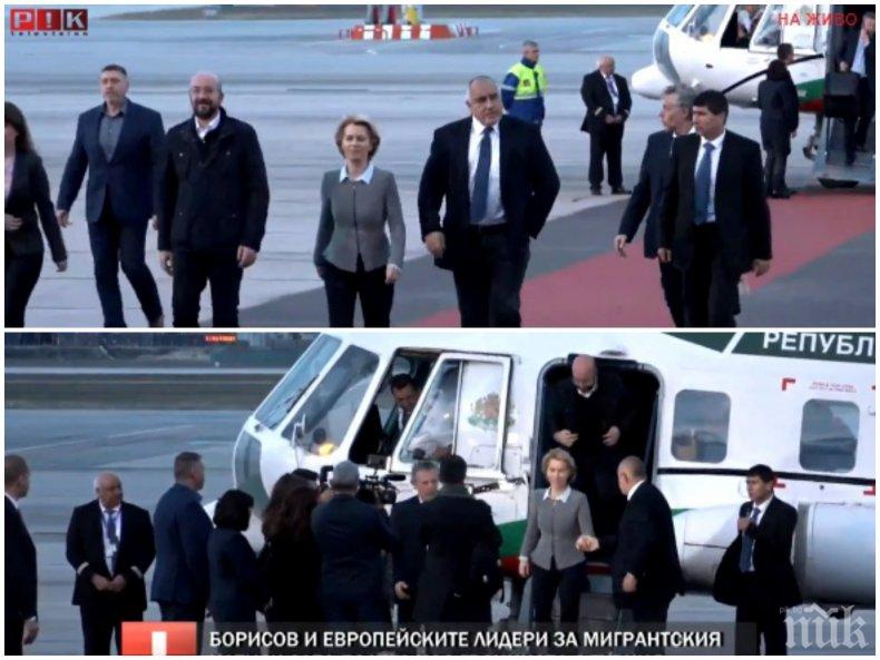 ЕКСКЛУЗИВНО В ПИК TV! Премиерът Борисов и европейските лидери кацнаха на летище София, обсъждат мигрантския натиск след полета над границата ни с Турция (ВИДЕО/ОБНОВЕНА/СНИМКИ)