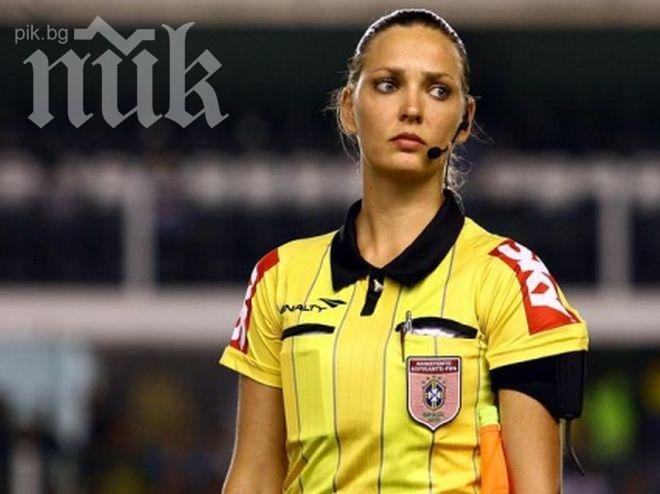 Футболист нокаутира с топка съдийка в Бразилия (видео)