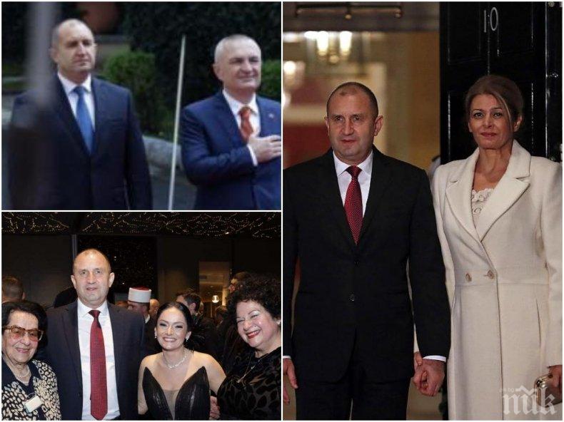 Мистерия в Тирана: Румен Радев без жена си на купон - всички питат къде е Десислава (СНИМКИ)