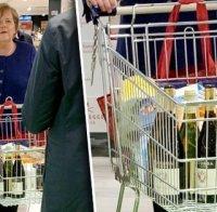 БЕЗ МАСКА: Меркел се запасява с тоалетна хартия и вино (СНИМКА)
