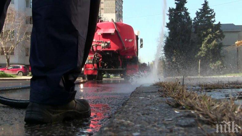 В Троян започна дезинфекцирането на улици и открити площи