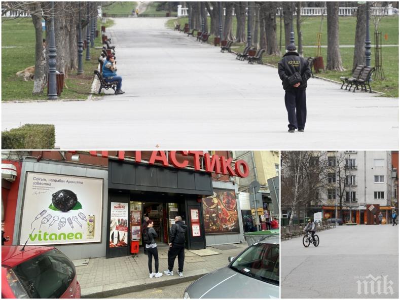 САМО В ПИК: Похвално - парковете и градинките в София са празни, спокойствие цари и пред магазините и аптеките (ФОТОРЕПОРТАЖ)