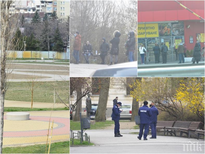 САМО В ПИК: Софиянци все по-дисциплинирани - парковете и градинките са празни, неколцина обаче газят мерките (ФОТОРЕПОРТАЖ)