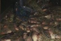 МАЩАБНА СРЕДНОЩНА АКЦИЯ КРАЙ БУРГАС: Спипаха бракониери с повече от тон риба