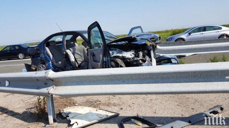 Катастрофа затапи движението при 71-ия км на магистрала Тракия