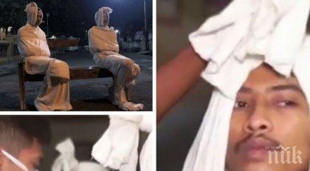 нестандартно призраци плашат хората улиците индонезия накарат излизат домовете