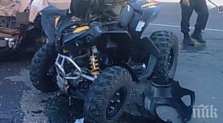 годишен хлапак подкара атв разби стена