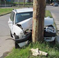 Екшън край Пловдив - пиян с 3,96 промила задигна кола и се заби в стълб