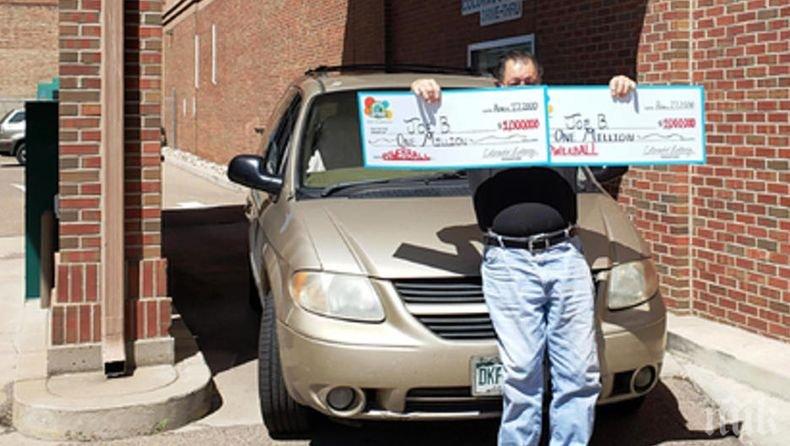 Американец, спечелил два пъти по 1 млн. долара за ден от лотария, разкри тайната на успеха си
