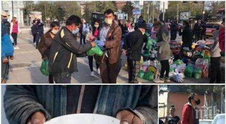 ужасяваща наглост измамници нападнаха гладуващите гримират минават няколко опашките безплатна храна