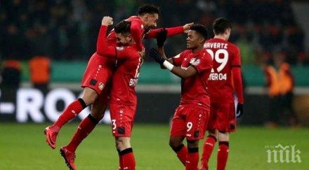 леверкузен тръгна ударно подновяването мачовете бундеслигата