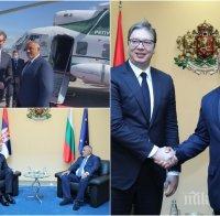 ПЪРВО В ПИК TV: Борисов посрещна Вучич в България - полетяха с хеликоптер над магистрала 