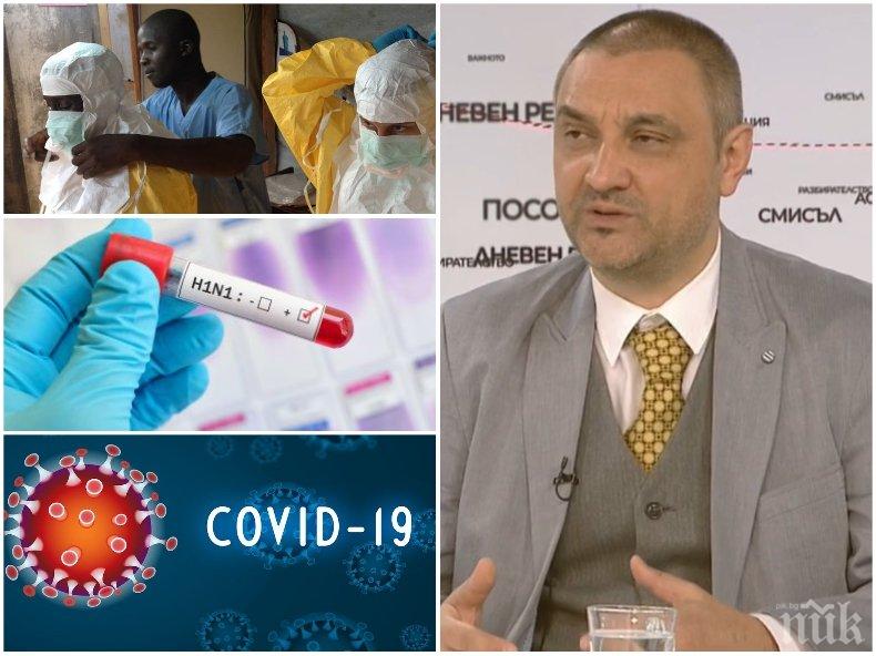 Имунологът доц. Чорбанов разкри: Кой е най-смъртоносен - ебола, свински грип или коронавирус