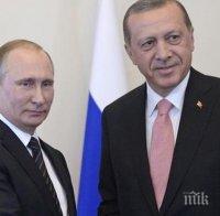 Путин и Ердоган обсъдиха по телефона ситуацията с горските пожари в Турция