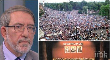 спомени настояще филип димитров прехода сините митинги бкп партия опит насилието терора