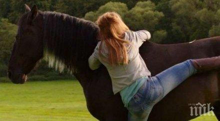 шок подплашен кон затисна дете хиподрума шумен момичето бере душа болница