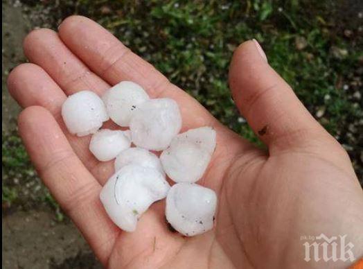 БЕДСТВИЕ: Градушка поломи села в Добруджа, стихията прекъсна международен път