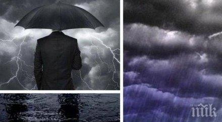 отново облаци дъжд условия силни бури интензивни валежи градушки жълт код цялата страна карти