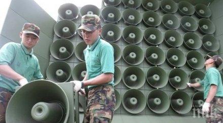 северна корея отново монтира границата пропагандните високоговорители