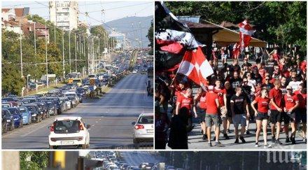 зверски задръствания центъра софия заради мача цска софия локо пловдив снимки