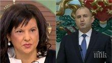 Даниела Дариткова разби мераците на БСП за вот на недоверие и отсече: С всяко свое изказване Радев влиза в тежка колизия
