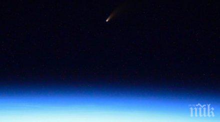 уникално космонавт засне мкс ярка комета