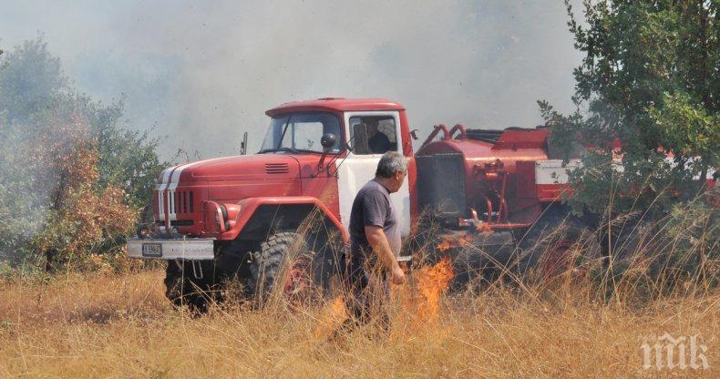 Пожар вилня край Перущица, изпепели 300 декара пшеница