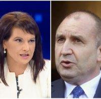 Даниела Дариткова с остър коментар за изявлението на Радев: Това е бягство от отговорност, НСО се контролира от президента по закон
