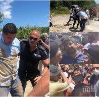Дясната ръка на Христо Иванов удари полицай - арестуваха го! Асен Генов и Николай Стайков в агитката на провокаторите - търсят етнически сблъсъци (СНИМКИ)