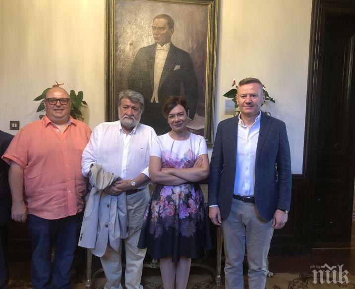 Вежди Рашидов, Нейков и Милошев на среща с турската посланичка за копродукцията ни за Ататюрк