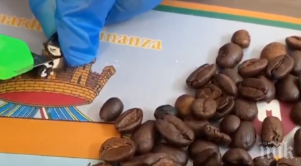 удар заловиха кокаин скрит кафени зърна милано