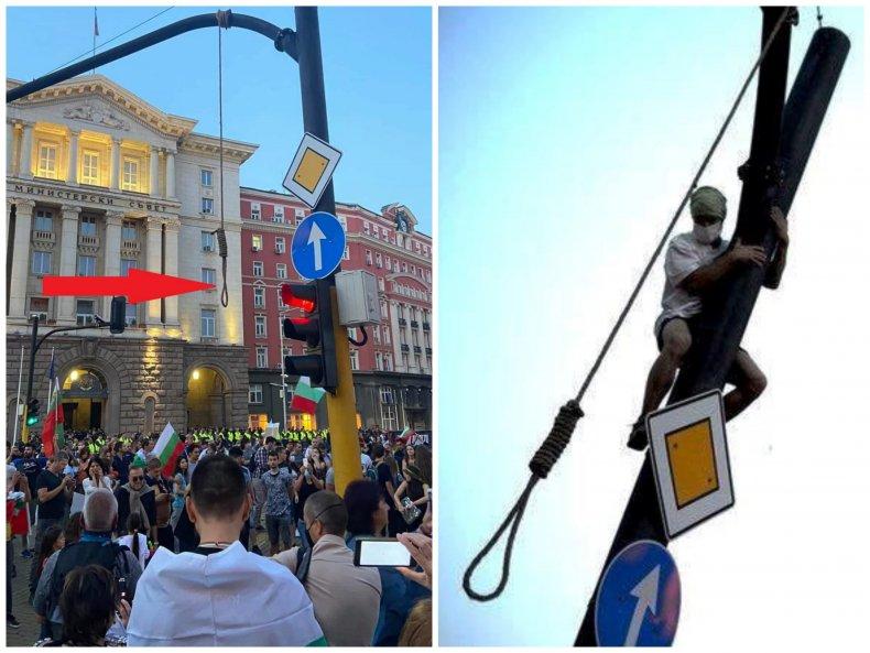 Г-н Радев, вашият протест издигна бесилки в центъра на София (СНИМКИ)
