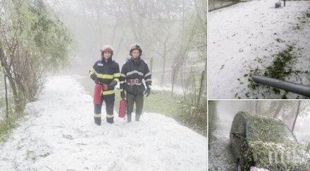 поройни дъждове мощна градушка удариха северна румъния