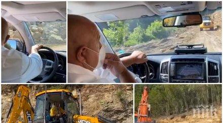 първо пик борисов строежа пътя ботевград мездра видите протеста работниците спират строят видео обновена снимки