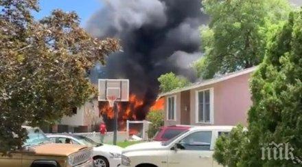 страшна трагедиясамолет разби жилищен квартал трима загинаха