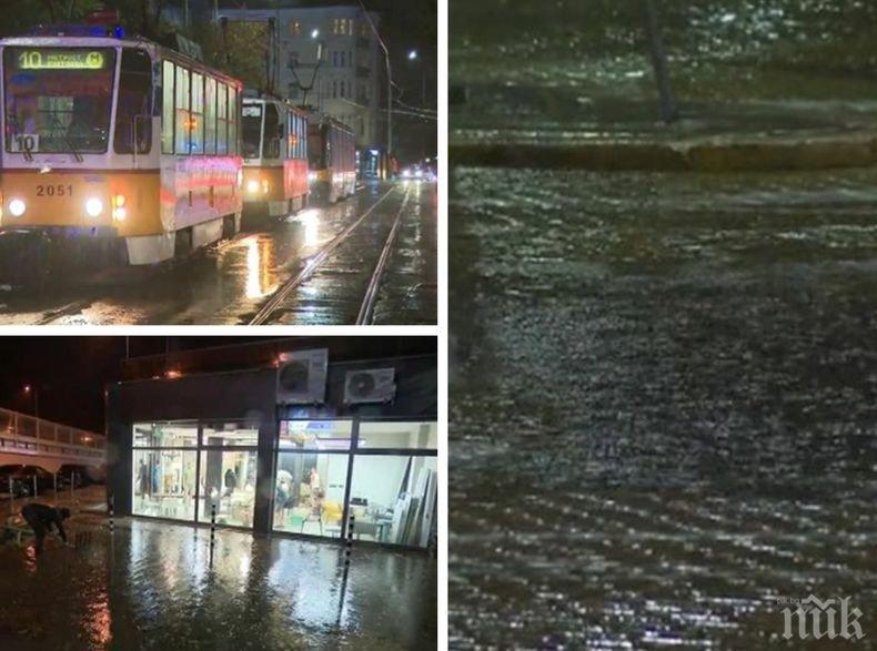 След провилния дъжд в София: Паднали дървета и наводнени улици