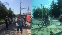 ГОРЕЩО В ПИК: Протеже на Мая Манолова пробва провокация на конференцията на ГЕРБ с 10 колоездачи (ВИДЕО/СНИМКИ)