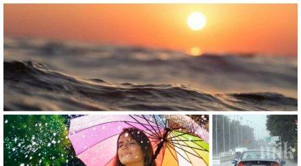 слънцето връща вали отделни места кратко духа вятър вълните морето бала