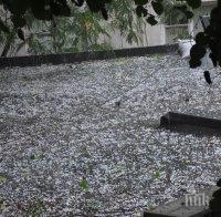 Бурята събори дърво в Кюстендил, Перник побеля след градушка