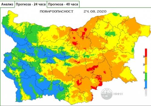 Обявиха екстремален индекс за пожароопасност в 6 области