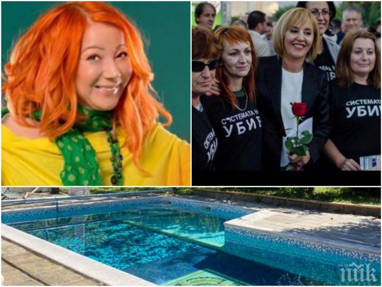 СКАНДАЛ: Една от най-видните протестърки от Системата ни убива се шири в палат с басейн (СНИМКИ)
