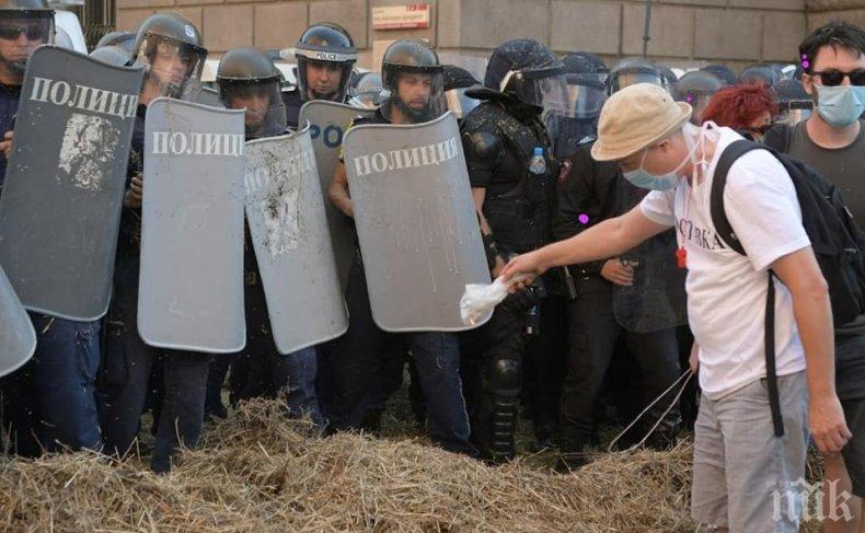 Десислава Атанасова: Да запалиш слама, за да горят полицаите. Това мирен протест ли е?

