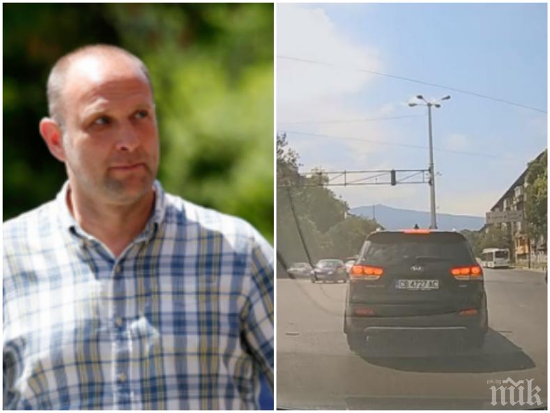 Тити Папазов се спаси от акт за нарушение на пътя (ВИДЕО)