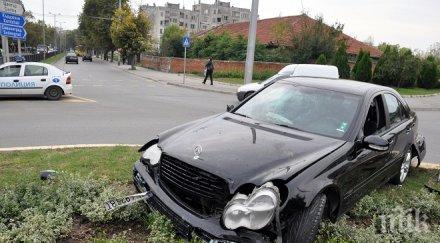 пиян шофьор разби кръстовище шумен