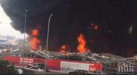 нов пожар бейрут гори склад машинно масло гуми