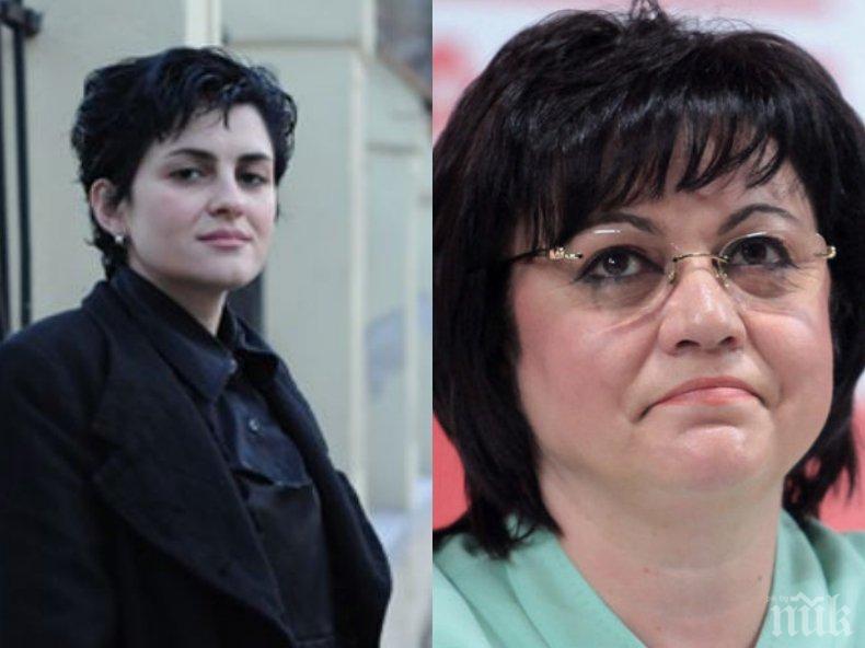 Калина Андролова осмя Нинова и кохортата й: Театър на абсурда - Корнелия, приватизирала на 28 г. Техноимпекс и изгонена от поста зам.-министър на Р.Овч. за далавери, се бори уверено с мафията!