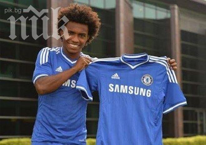 Вилиан получи работна виза и позира с фланелката на Челси