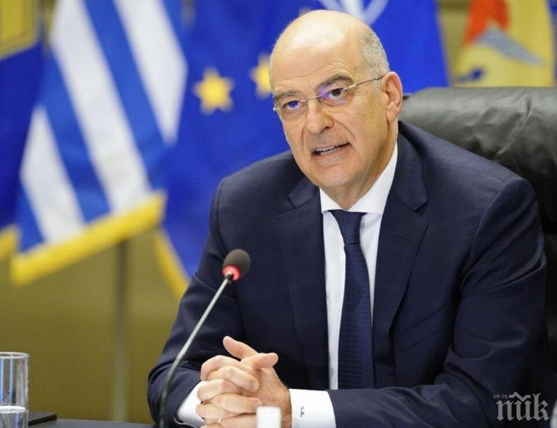 Външният министър на Гърция с призив към ЕС да изготви списък с възможни санкции за Турция
