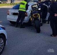 Кола и мотор се удариха на входа на Вършец, има пострадал